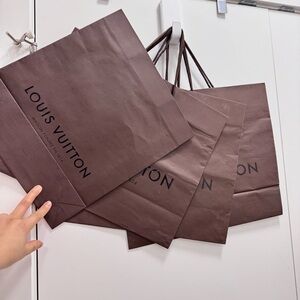 4x Louis Vuitton Dark Brown Shopping Bag